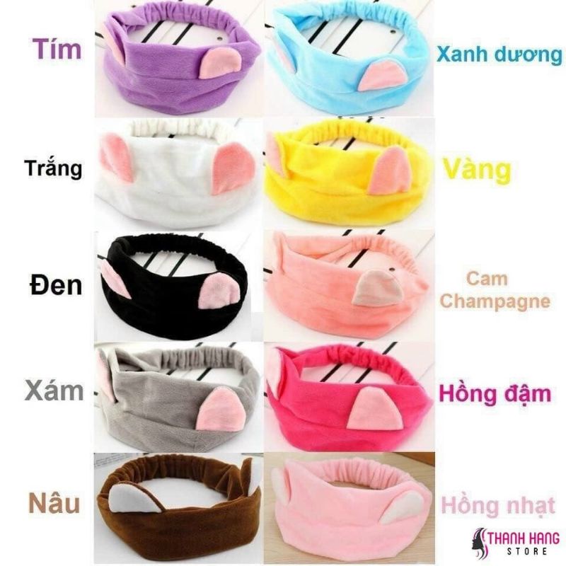 Băng đô rửa mặt tai mèo dễ thương