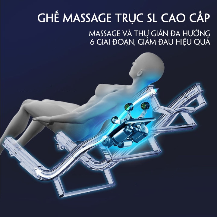 [SALE SỐC] Ghế massage trị liệu toàn thân con lăn di động, màn hình LCD cảm ứng, mát xa công nghệ Nhật Bản