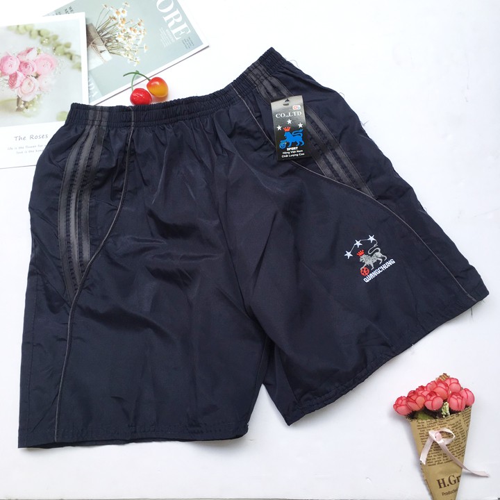 Quần đùi nam freesize từ 47-55kg KHÔNG TÚI Quần short nam vải dù phối 3 sọc - QDN22 | BigBuy360 - bigbuy360.vn