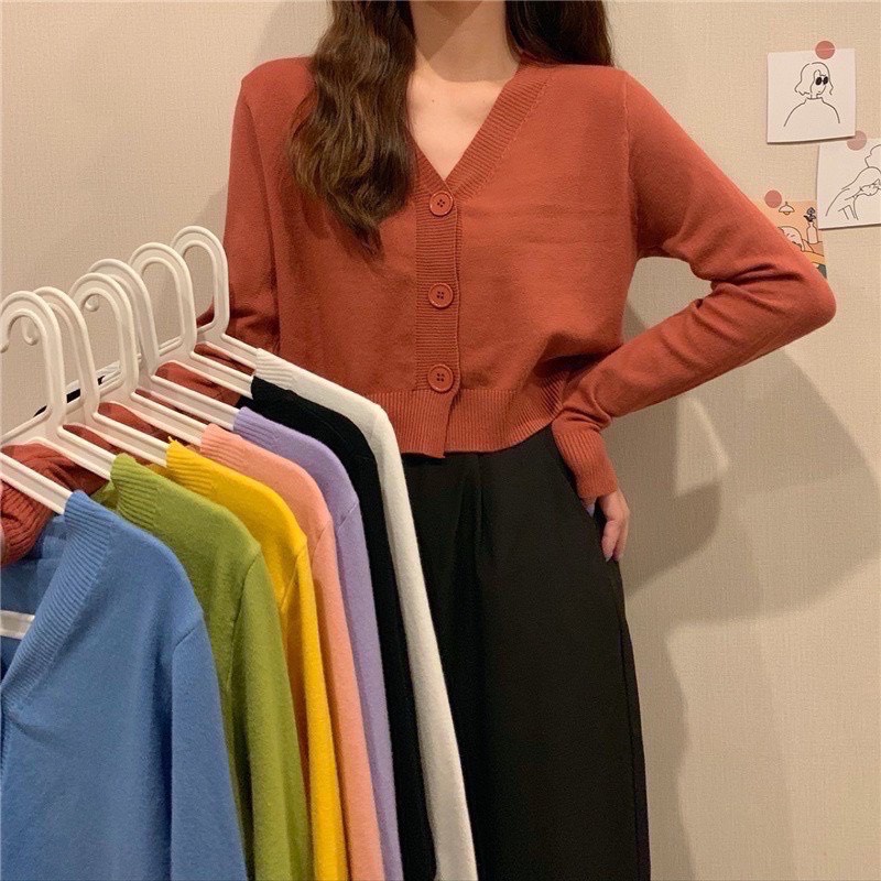 Áo khoác len cardigan mỏng nhẹ nhiều màu