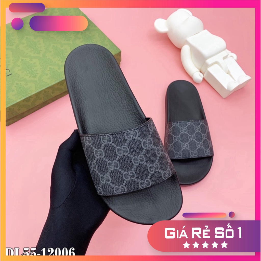 Dép nam quai da hoạ tiết vân dập nổi vàng -T030 Rẻ Nhất Shopeee