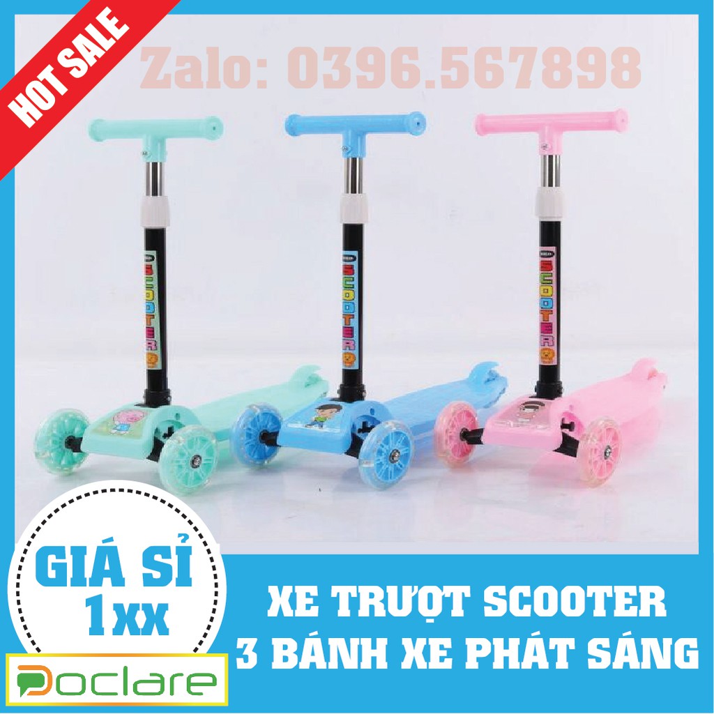 Xe trượt Scooter 3 bánh có bánh xe phát sáng cho bé