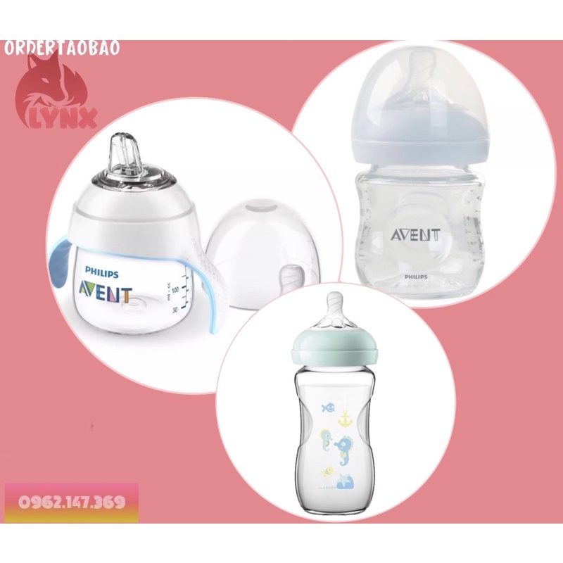 BÌNH SỮA PHILIPS AVENT 240ml hoạ tiết tách set không hộp