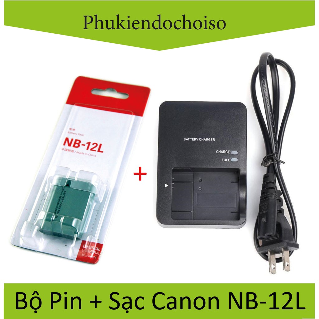 Bộ sản phẩm thay thế 1 Pin 1 Sạc Canon NB-12L