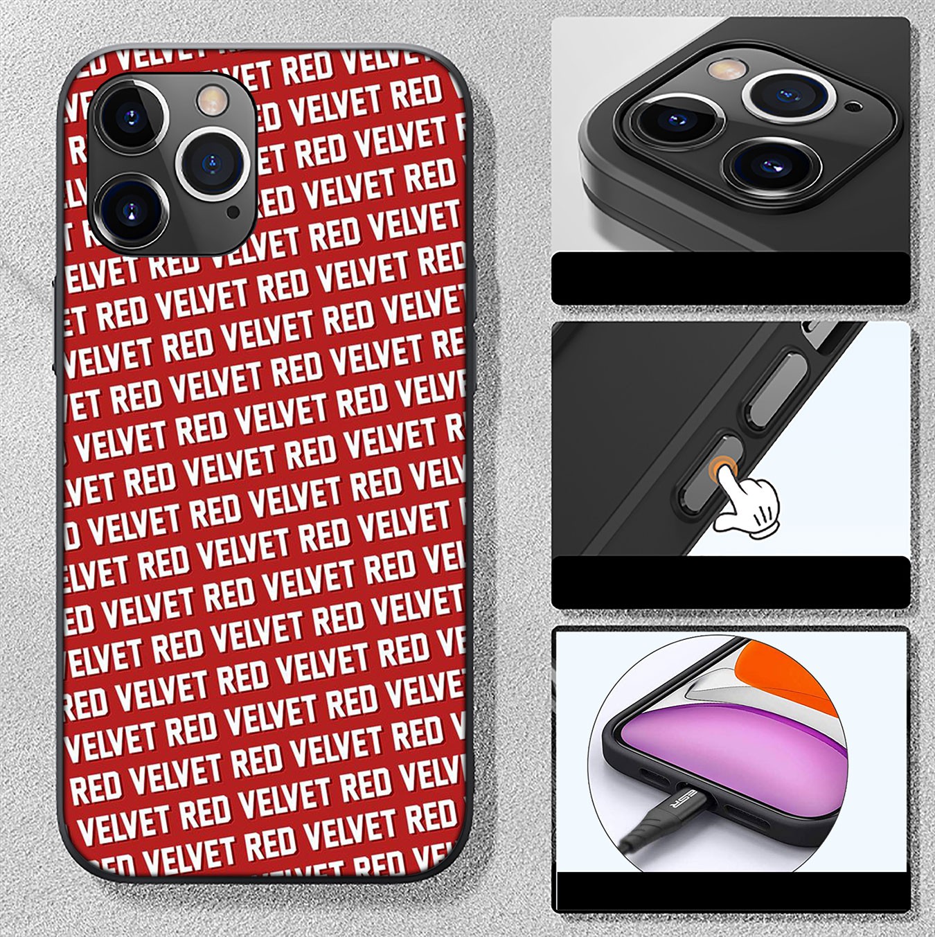iPhone 12 Mini 11 Max Pro SE 2020 XR Casing Soft Silicone Red Velvet Phone Case