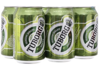 Lốc bia Tuborg Carlsberg lon 330ml (6 lon)