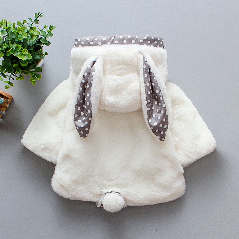 Áo khoác cotton có mũ trùm đầu họa tiết hoa chấm bi cho bé gái