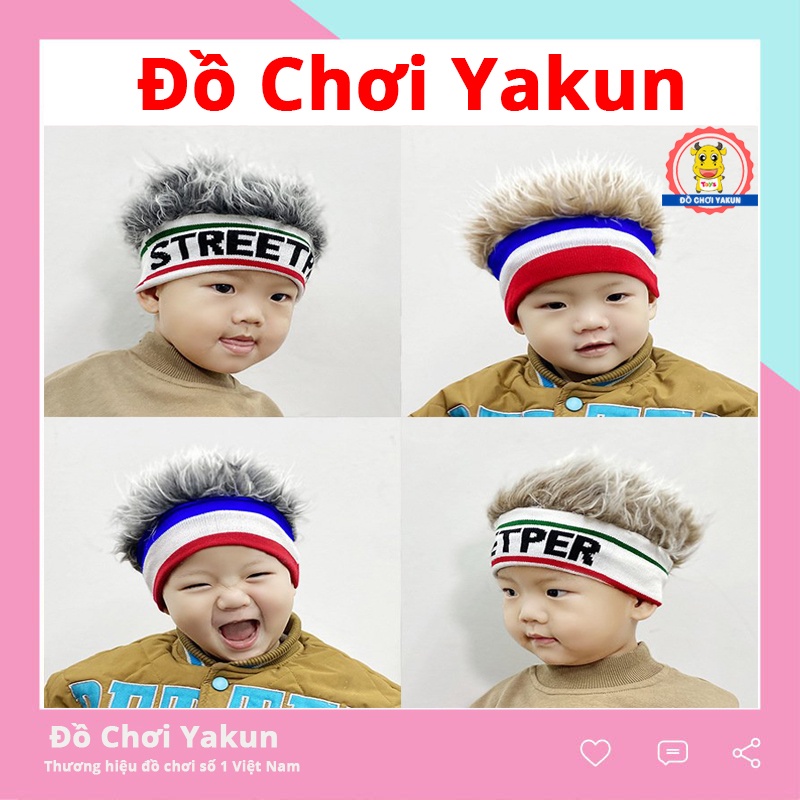 Tóc giả cho bé khói trắng dễ thương, mũ trẻ em phong cách hiphop cool ngầu