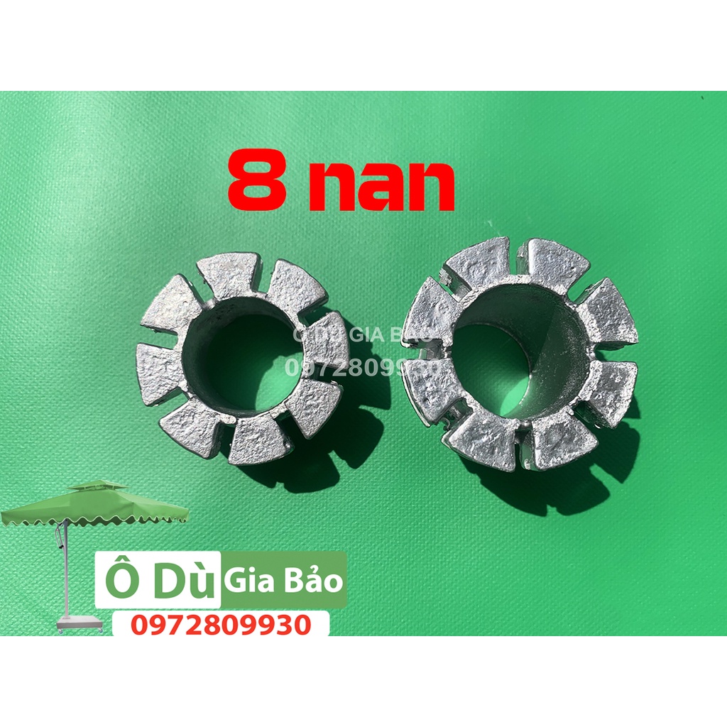 Phụ Kiện Ô Dù- Hoa Ô Chính Tâm Tròn 12nan 10nan 8nan- Các Loại Chất Nhôm Đúc