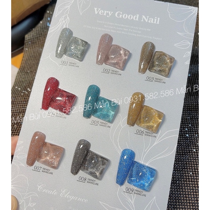 Set sơn gel nhũ Flash kim tuyến VENDEENI chính hãng, set Flash 9 chai