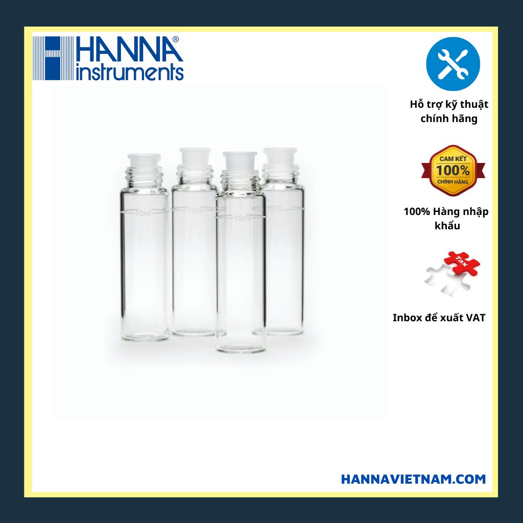 Cuvet Thủy Tinh Cho Máy đo độ đục Hanna HI93703 Và Checker Hanna loại (1 bộ 4 cái) model HI731321