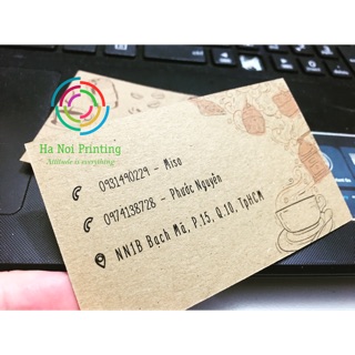 Combo 500 chiếc card kraff quán cafe