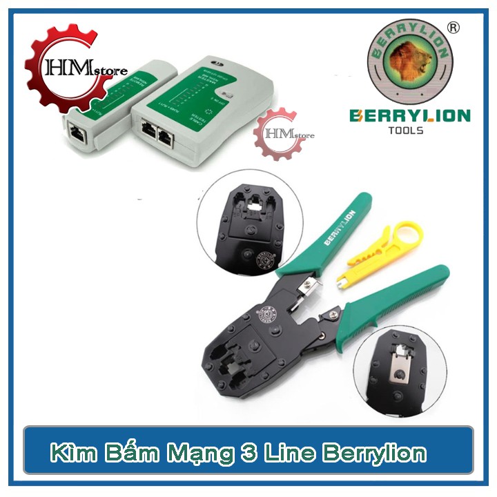 Kềm bấm mạng đa năng, kìm bấm mạng 3 line Berrylion chính hãng