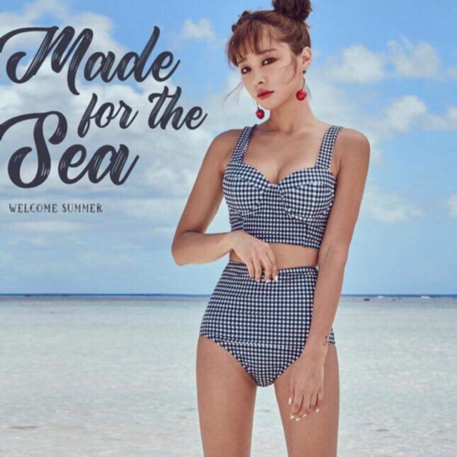 (Có sẵn) Bikini 2 mảnh phong cách retro Hàn Quốc có ảnh thật