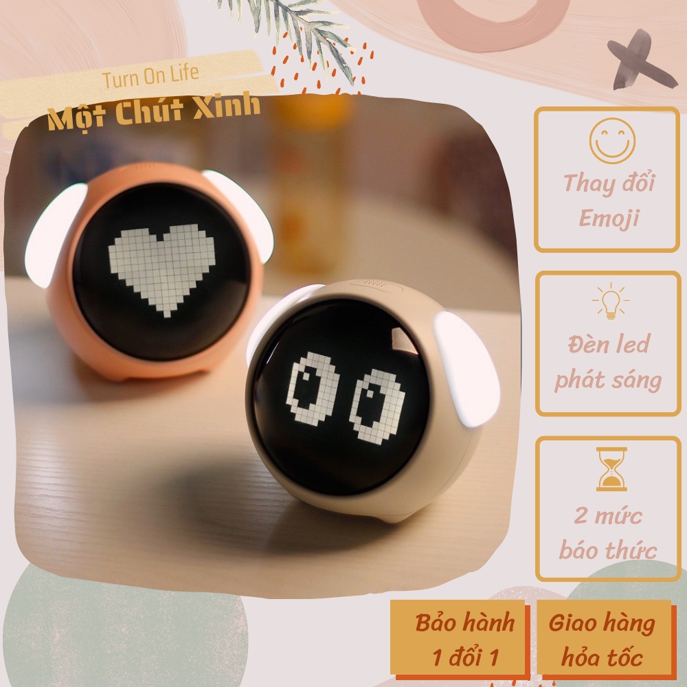 Đồng hồ Emoji Alarm clock Xiaomi kiêm đèn ngủ dễ thương Trang trí tường