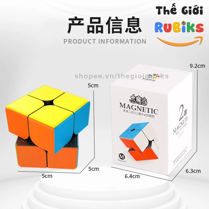 [Bản V2] Rubik 2x2 YuXin Little Magic 2x2x2 M Có Nam Châm