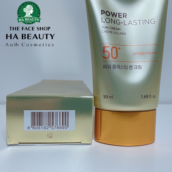 (Auth) Kem chống nắng sáng da POWER LONG LASTING 50 ml The Face Shop