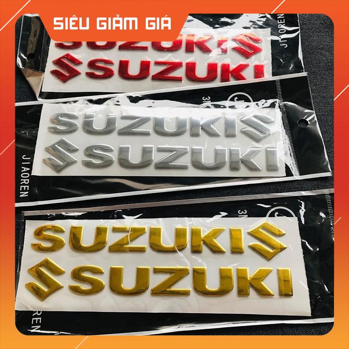 [SALE SỐC] [CÁC BIKER ƠI]CẶP TEM DÁN XE MÁY CHỮ NỔI LOGO SUZUKI TRANG TRÍ XE NHIỀU MÀU CHO BẠN LỰA CHỌN (SIÊU RẺ)