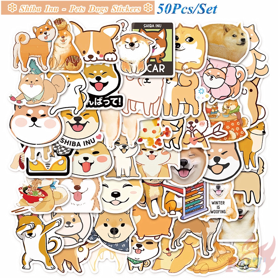Set 50 Sticker Dán Hình Chó Shiba Inu
