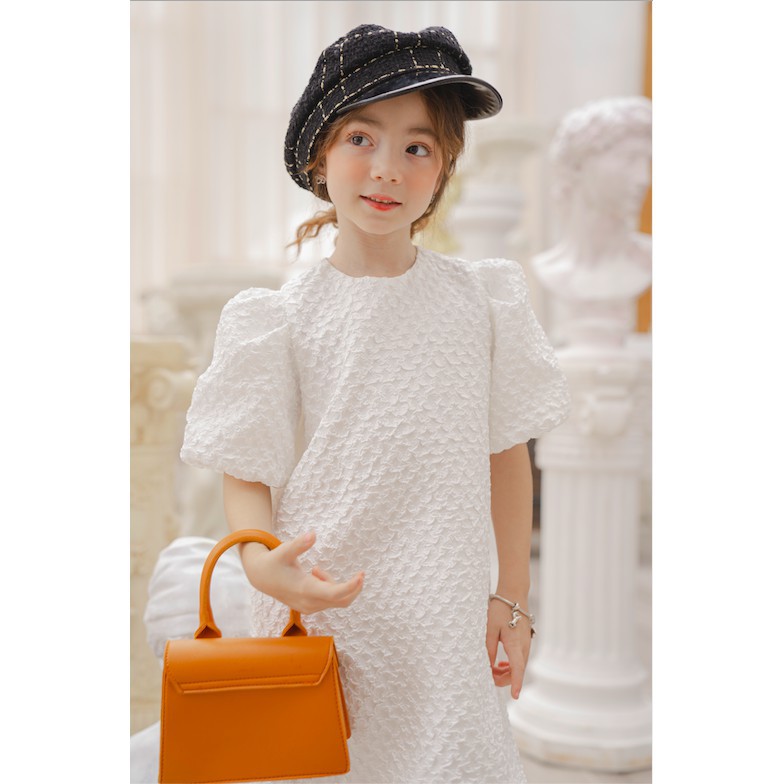 Đầm thiết kế dự tiệc tay bồng Xốp cotton Trắng - Jasmine Dress