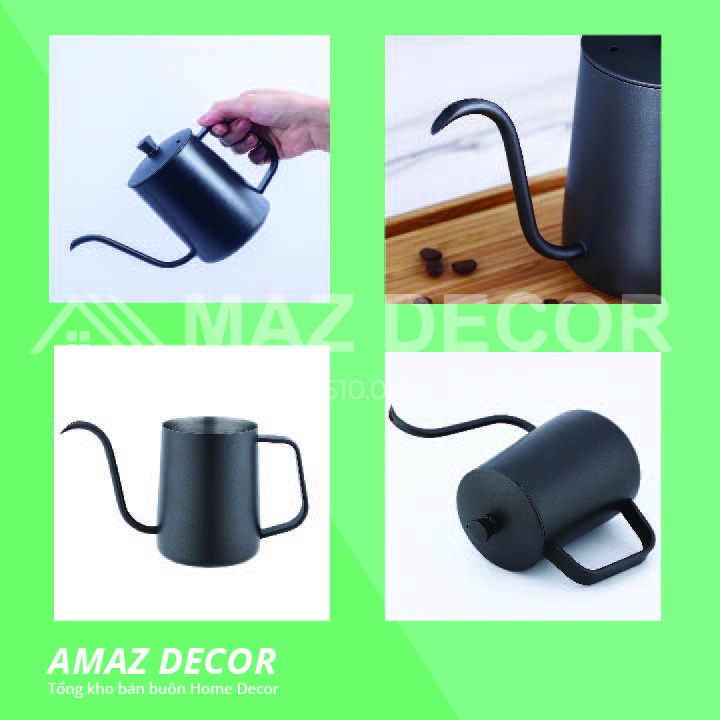 [Giá sỉ] Ấm rót pha trà Drip cafe Inox Sơn tĩnh điện chống gỉ Cổ Ngỗng Chuyên Dụng Giá Rẻ cao cấp