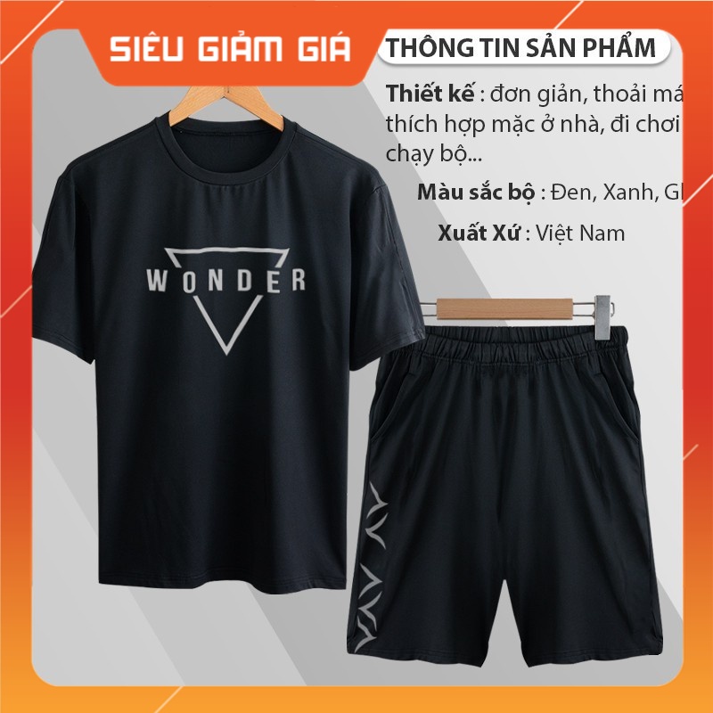 Bộ quần áo thể thao nam bộ đồ nam thun lạnh 5 màu WONDER
