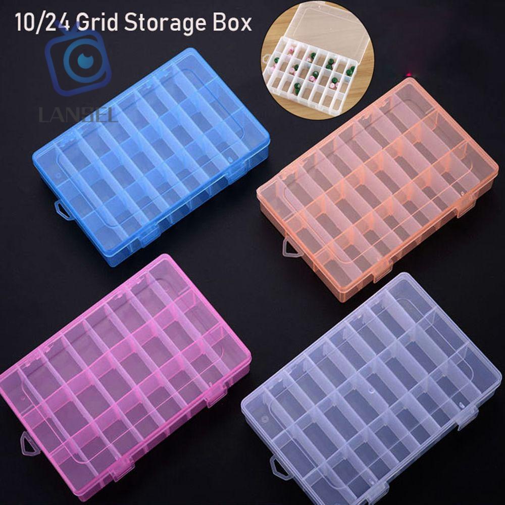 Hộp Nhựa Trong Suốt 10 / 24 Ngăn Đựng Đồ Trang Sức Tiện Dụng Ốp