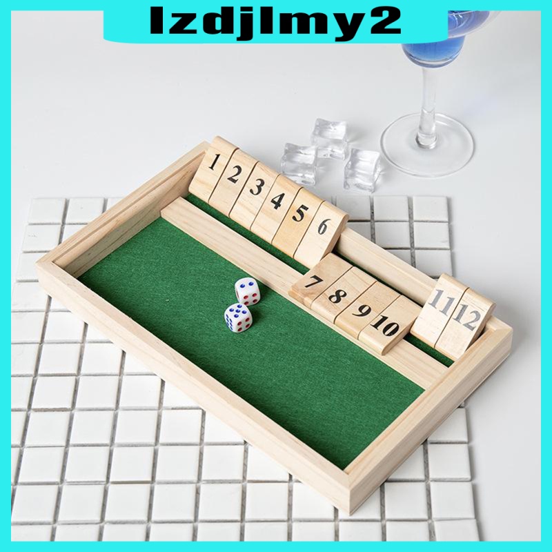Romanful Shut The Box Game - 12 Numbers Wooden Dice Game Wooden Number Board Game