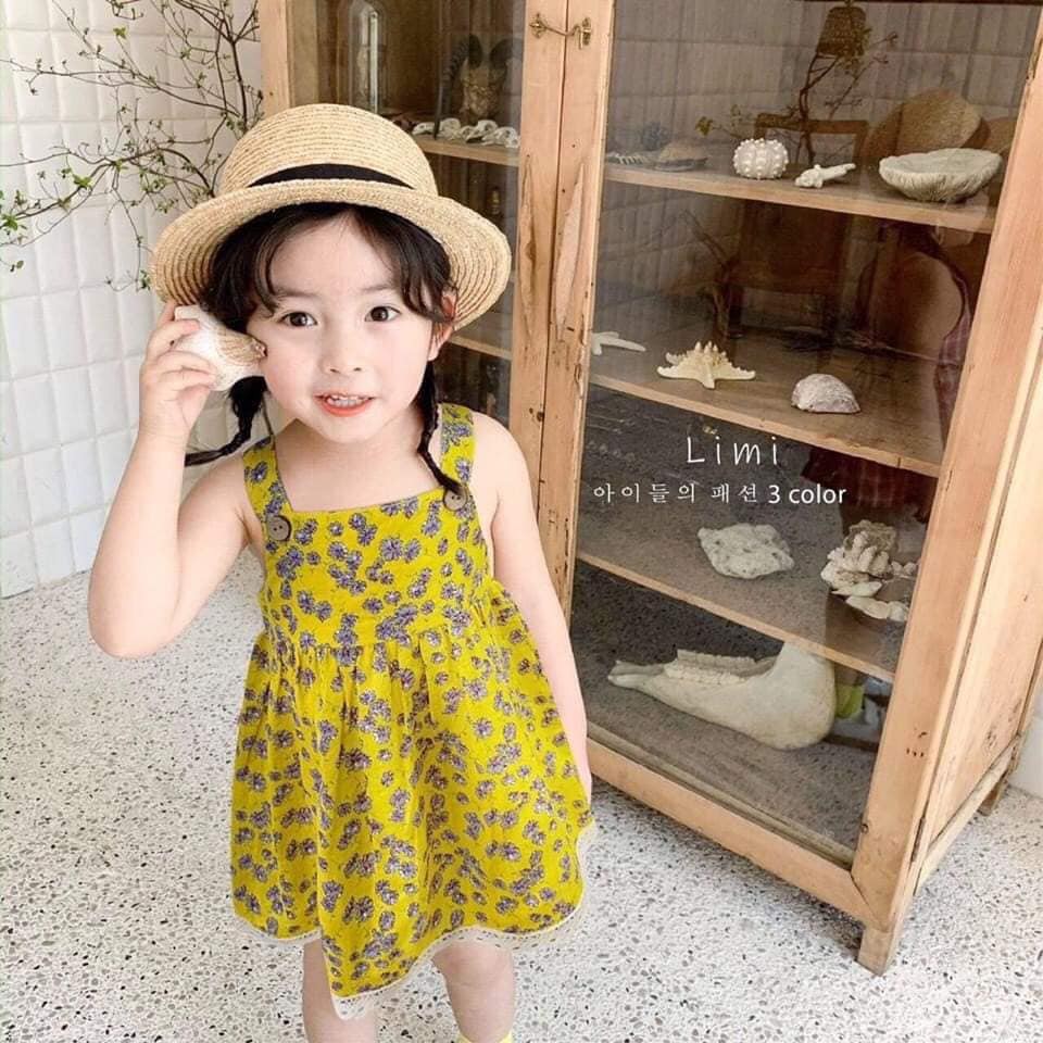 Váy đũi 2 dây hoa cúc