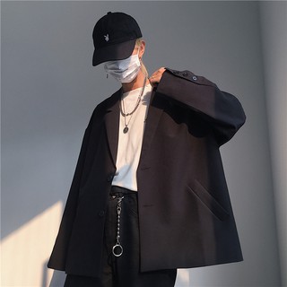 (Sẵn L) Áo khoác blazer nam đen