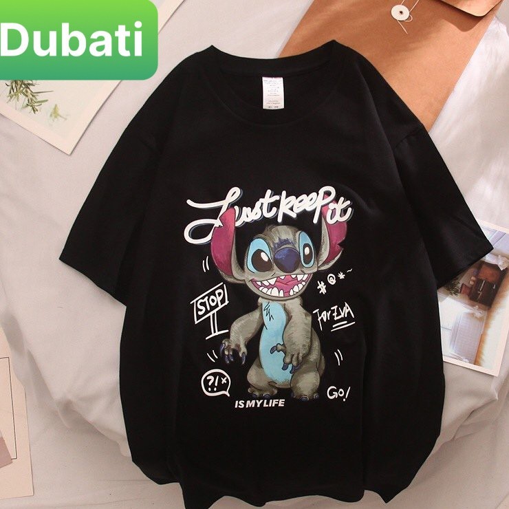 ÁO THUN TAY LỠ FROM RỘNG, ÁO THUN NAM NỮ HÀN QUỐC STICH MA TO PHONG CÁCH UNISEX- DUBATI FASHION