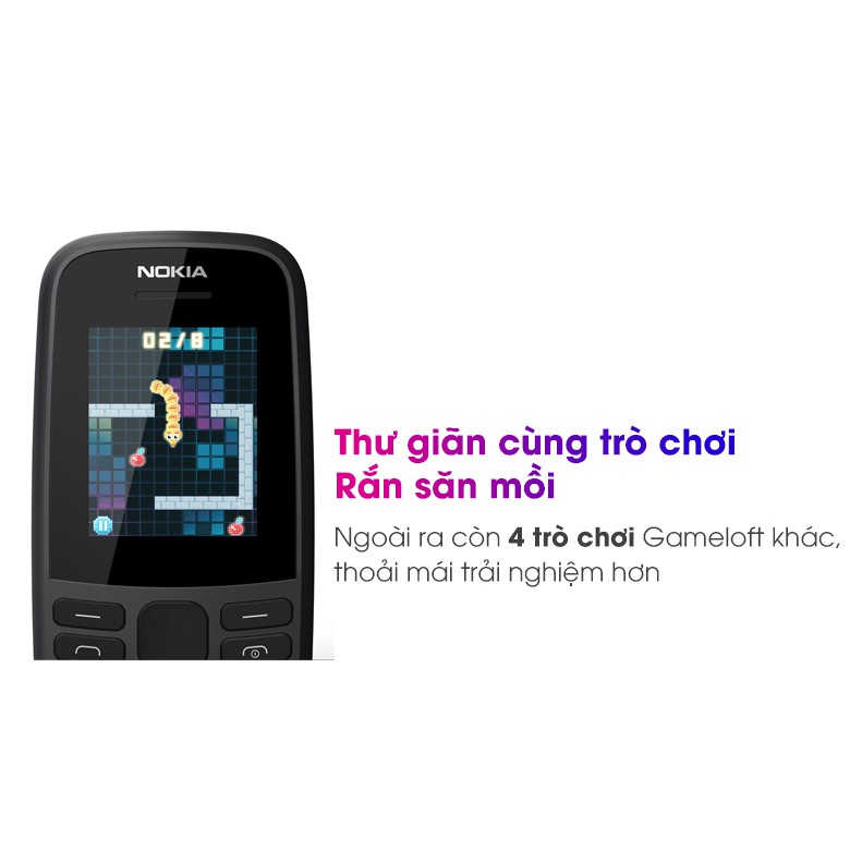 Điện thoại Nokia 105 Single SIM (2019) - Hàng Chính Hãng Mới 100%