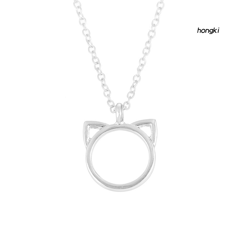 vòng cổ Hợp Kim Mặt Hình Tai Mèo Dễ Thương Cho Nữ