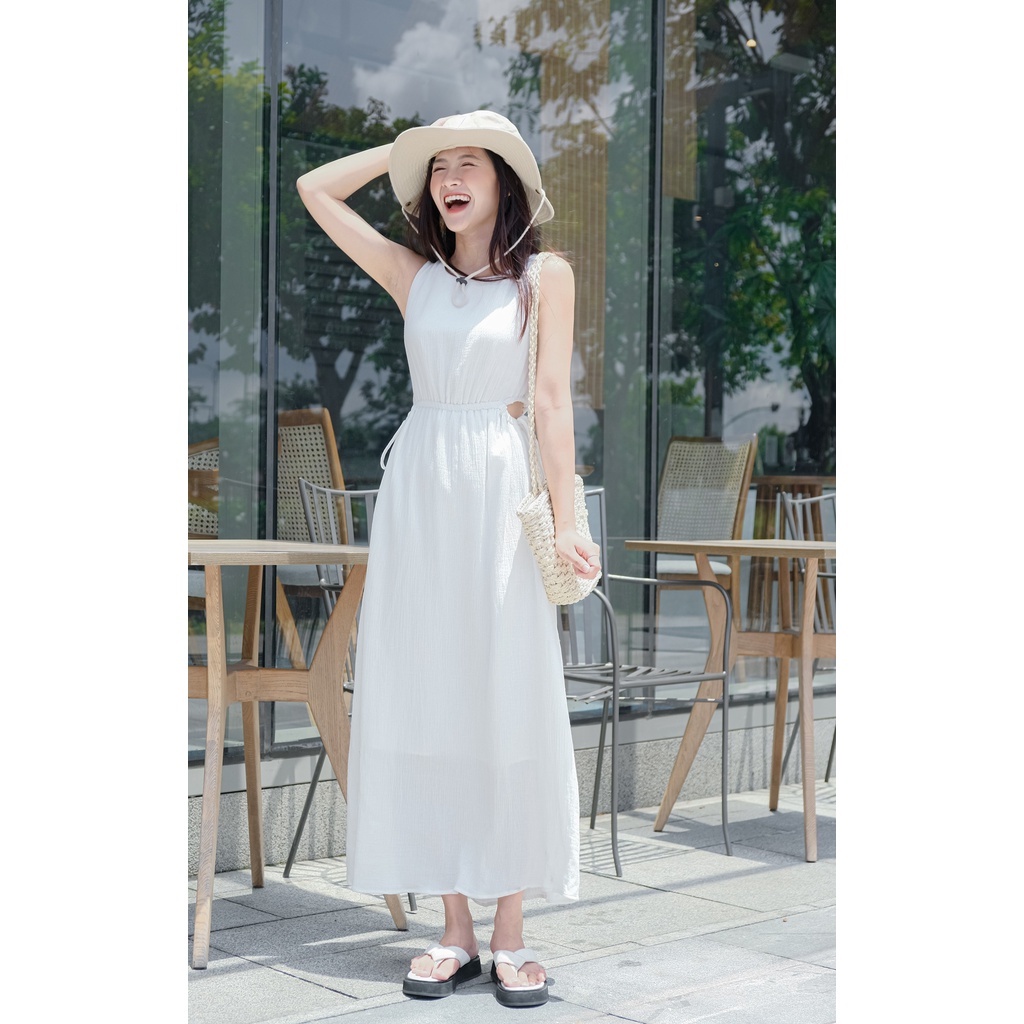 Đầm VANNA- đầm dài cut out eo lưng