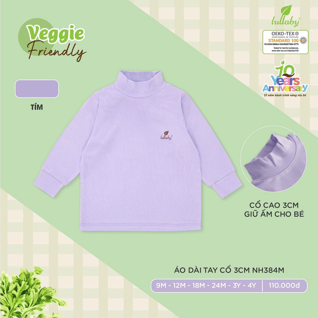 Áo dài tay cổ 3cm petit cao cấp Lullaby