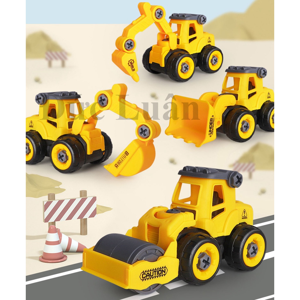 Set 4 xe ô tô đồ chơi Bé tự lắp ráp - Oto mô hình - Đồ chơi trí tuệ cho Bé