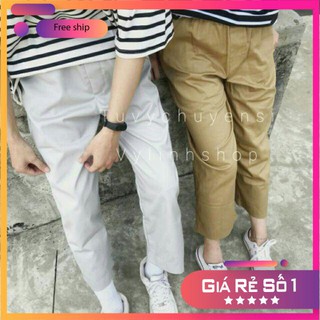 QUẦN KAKI UNISEX ♥️FREESHIP♥QUẦN BASIC PANTS 2 MÀU ĐEN BE