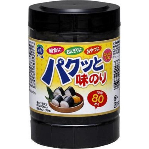 Rong biển sấy khô ăn liền Pakutto Nori 80 miếng/hộp