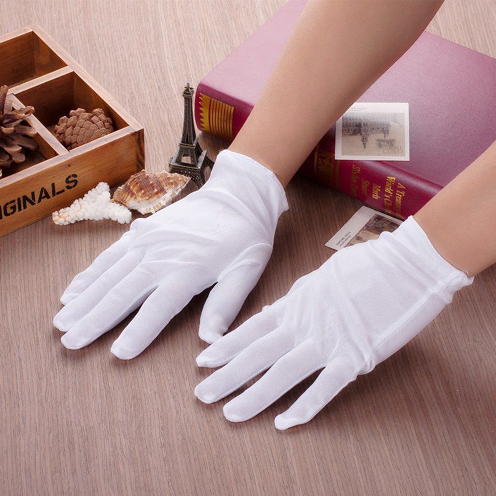 Găng Tay Cotton Trắng Co Giãn Dùng Khi Làm Việc/Rửa Chữa Vật Dụng Tại Nhà