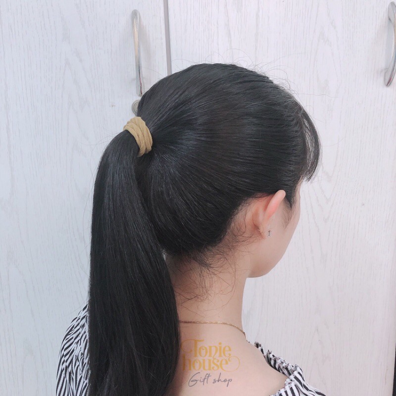 Thun cột tóc hoạ tiết gợn sóng xinh xắn