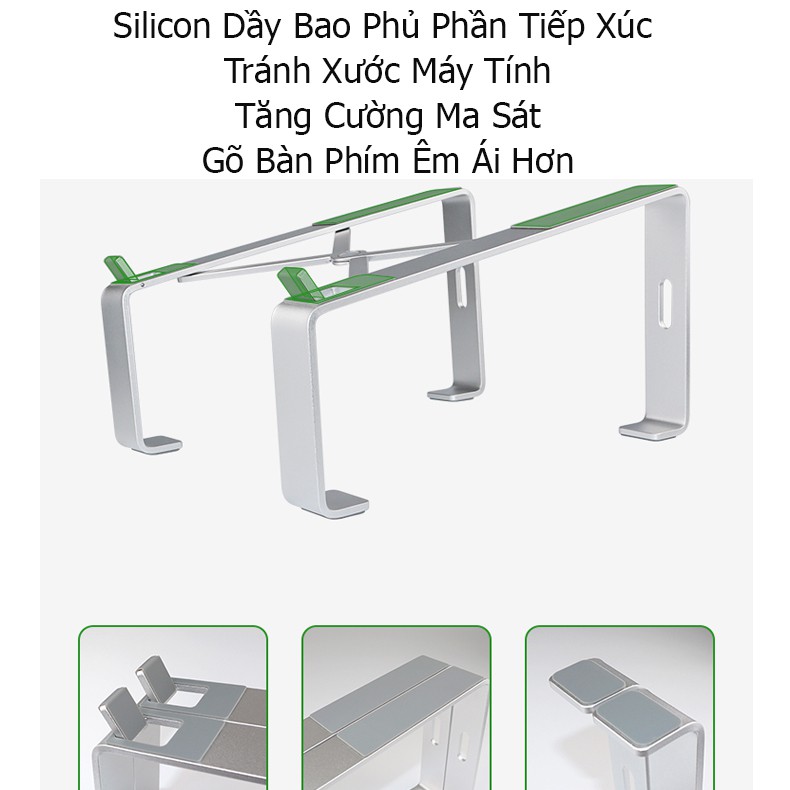 Giá Đỡ Để Bàn Laptop Hợp Kim Nhôm; Có Thể Gấp Gọn; Lưu Trữ Bàn Phím Sau Khi Sử Dụng