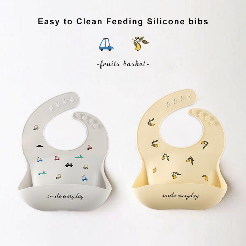 Yếm ăn dăm silicone Smile Everday không bám bẩn, siêu mềm cao cấp cho bé yêu ăn dặm