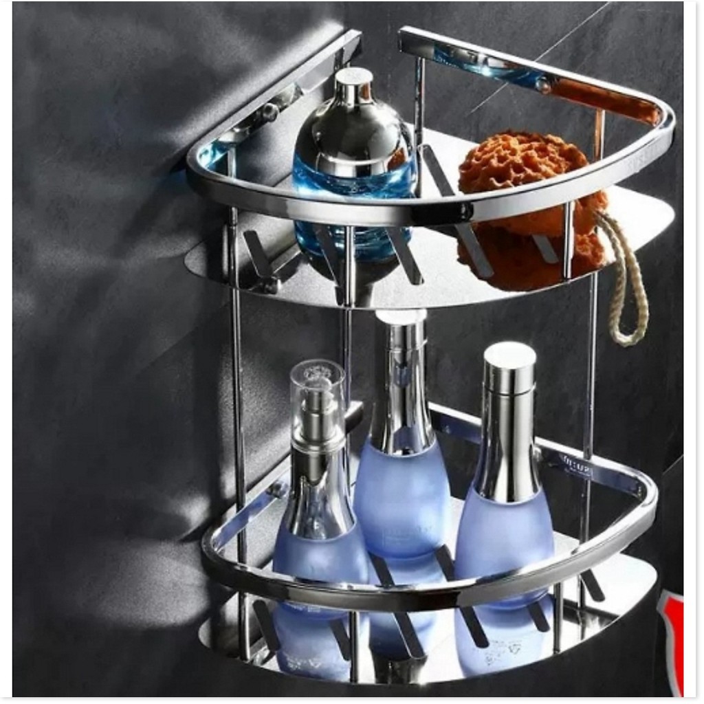 KỆ GÓC HAI TÂNG INOX 304