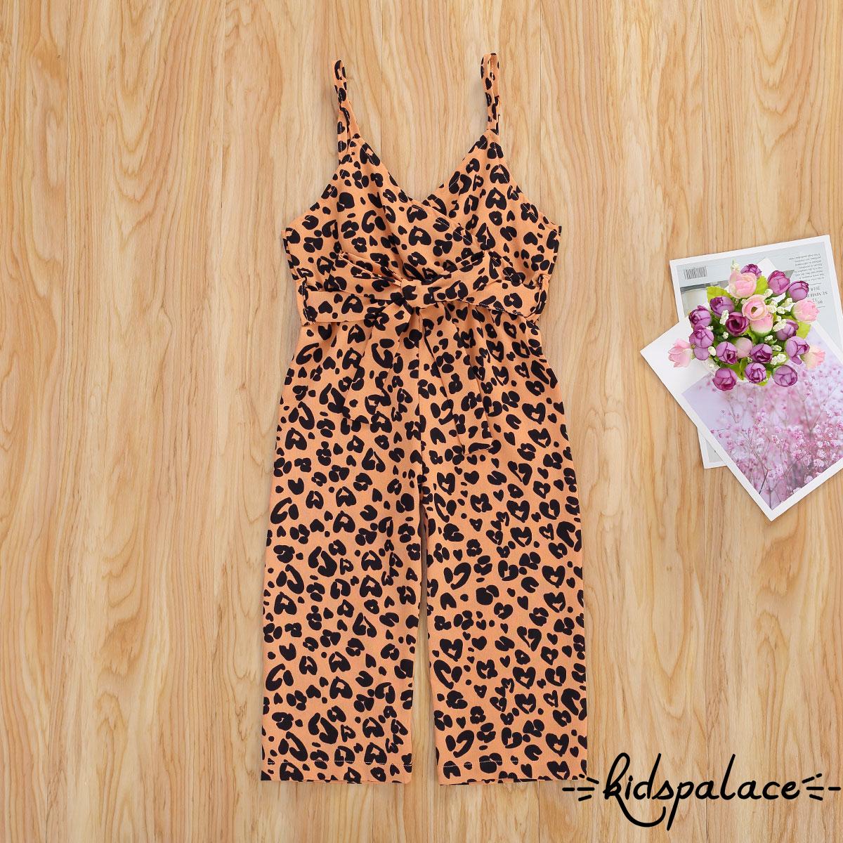 Jumpsuit Sát Nách Hoạ Tiết Da Báo Cho Bé Gái