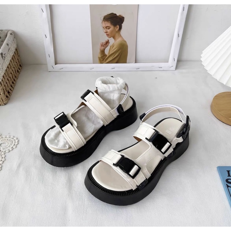 Sandal Ulzzang - Dép Quai Hậu 2 Quai đế cao chuẩn dáng Mang đi học shop Chuoi_Store