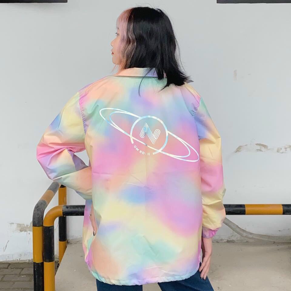 Áo khoác dù unisex loang PHÁT SÁNG in chữ N hàng xịn