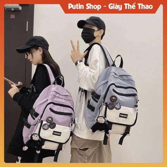 Balo nam nữ đẹp giá rẻ thời trang cao cấp,  Cặp sách trắng đen đi học phong cách  ulzzang đựng đồ chống nước
