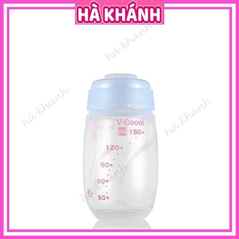 Bình trữ sữa Vcool cổ hẹp 150ml chính hãng có vạch chia, chất liệu PP Free BPA an toàn cho bé
