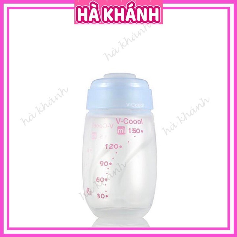 Bình trữ Sữa Vcool cổ hẹp 150ml chính hãng có vạch chia, chất liệu PP Free BPA an toàn cho bé