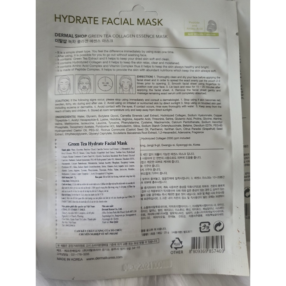 [HYDRATE FACIAL MASK] Mặt nạ sữa ong chúa Hàn Quốc